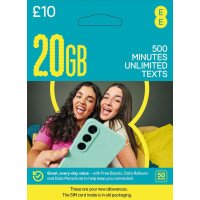 EE Pay As You Go £10 - 20GB Data, 500 Minutes, Unlimited Text