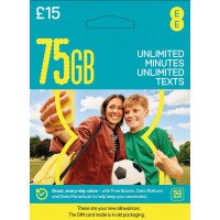 EE Pay As You Go £15 - 75GB Data, Unlimited Minutes, Unlimited Text