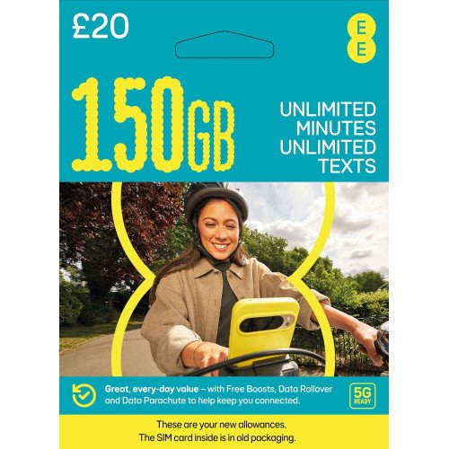 EE Pay As You Go £20 - 150GB Data, Unlimited Minutes, Unlimited Text