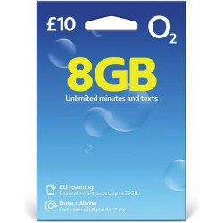 O2 Pay As You Go £10 - 8GB Data, Unlimited Minutes, Unlimited Text