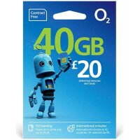 O2 Pay As You Go £20 - 40GB Data, Unlimited Minutes, Unlimited Text