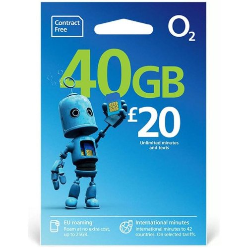 O2 Pay As You Go £20 - 40GB Data, Unlimited Minutes, Unlimited Text O2 Pay As You Go £20 - 40GB Data, Unlimited Minutes, Unlimited Text