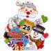3Pcs Christmas Santa Snowman Glitter Wall Door Hanging Decor DIY Stickers