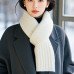 Scarf Women Winter Versatile Solid Color Thickened Woolen Knitted Scarf - White