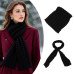 Scarf Women Winter Versatile Solid Color Thickened Woolen Knitted Scarf - Black