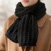 Scarf Women Winter Versatile Solid Color Thickened Woolen Knitted Scarf - Black