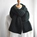 Scarf Women Winter Versatile Solid Color Thickened Woolen Knitted Scarf - Black