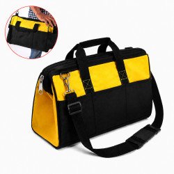 17" Tool Bag Double Layer Heavy Duty Storage Holdall Carry Case Yellow Black