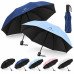 8 Ribs Manual Folding travel Folding Umbrella Windproof Compact Rain Sun Travel Color random