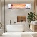 Wall Quartz Heater 2 Bar 1200W Electric Patio Heater With 2 Heat Settings Square for Backyard Garage Decks