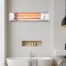 Wall Quartz Heater 2 Bar 1200W Electric Patio Heater With 2 Heat Settings Square for Backyard Garage Decks