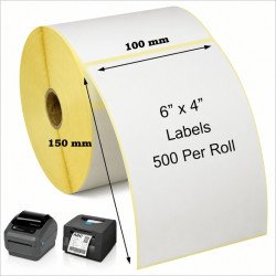 4x6 inch Thermal Labels 100x150mm 500 Postage Labels Roll Direct Thermal Shipping Labels UK