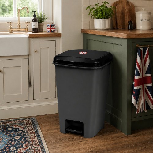 50L Slim Pedal Bin Waste Rubbish Bin with Lid for Kitchen Office 