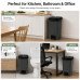 50L Slim Pedal Bin Waste Rubbish Bin with Lid for Kitchen Office 