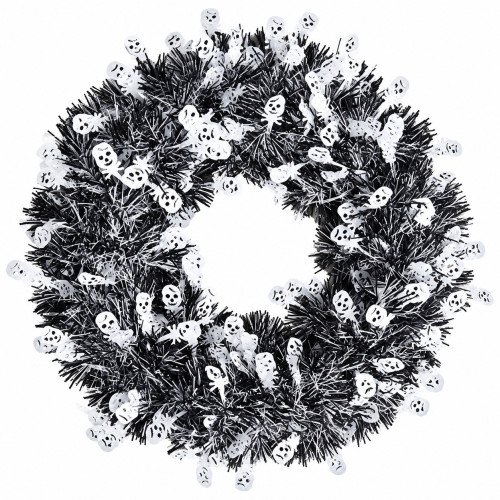 Halloween Wreath for Front Door, Spooky Artificial Door Wreath for Home, Porch, Party, Indoor Outdoor Halloween Decor