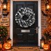 Halloween Wreath for Front Door, Spooky Artificial Door Wreath for Home, Porch, Party, Indoor Outdoor Halloween Decor