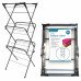 3 Tier Folding Clothes Airer Indoor Laundry Drying Rack 11m Hanging Space