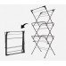 3 Tier Folding Clothes Airer Indoor Laundry Drying Rack 11m Hanging Space