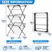 3 Tier Folding Clothes Airer Indoor Laundry Drying Rack 11m Hanging Space