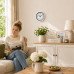 17.5cm White Wall Clock Silent Quartz Round Battery Operated Home Office Kitchen Clock