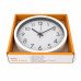 17.5cm White Wall Clock Silent Quartz Round Battery Operated Home Office Kitchen Clock