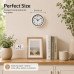 17.5cm White Wall Clock Silent Quartz Round Battery Operated Home Office Kitchen Clock