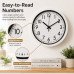 17.5cm White Wall Clock Silent Quartz Round Battery Operated Home Office Kitchen Clock