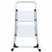 2 Step Ladder Stool Folding Steel Step Stool 150kg Capacity Anti-Slip Wide Pedals