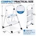 2 Step Ladder Stool Folding Steel Step Stool 150kg Capacity Anti-Slip Wide Pedals