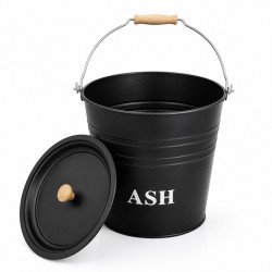 12L Ash Bucket with Lid Metal Fireplace Ash Bin Wood Burner Coal Stove Storage Stove Ash Container