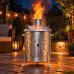15L Galvanized Steel Incinerator Fire Bin Garden Waste Paper Burner Chimney Lid