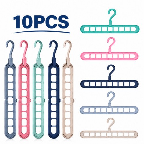10Pack Clothes Hangers 9 Holes Wardrobe Organiser 360 Rotation Space Saving for Dorm Apratment