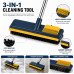 Long Handle Floor Scrub Brush with Squeegee Hair Cleaning Comb Stiff Bristle Brush Useful Cleaning Tool