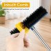 Long Handle Floor Scrub Brush with Squeegee Hair Cleaning Comb Stiff Bristle Brush Useful Cleaning Tool