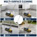 Long Handle Floor Scrub Brush with Squeegee Hair Cleaning Comb Stiff Bristle Brush Useful Cleaning Tool