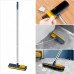 Long Handle Floor Scrub Brush with Squeegee Hair Cleaning Comb Stiff Bristle Brush Useful Cleaning Tool