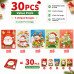 30pcs Christmas Cards 5 Designs 3D Fold-Out Xmas Greeting Cards Kids Party