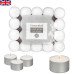 20PCS White Tealights 8h Long Burn Time Unscented Unfragranced Candles for Festivals Yoga Bathroom Gifts